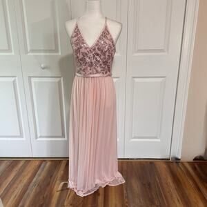 DB Studio Sequin bodice pale pink prom dress size 8